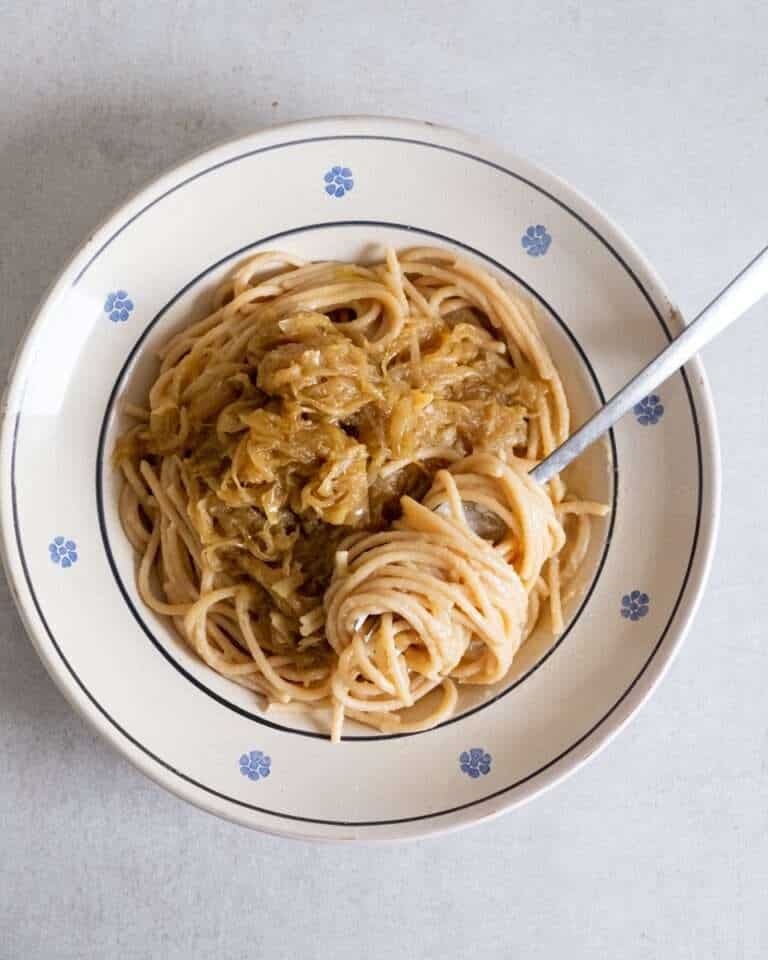 Garlicky Miso & Onion Pasta