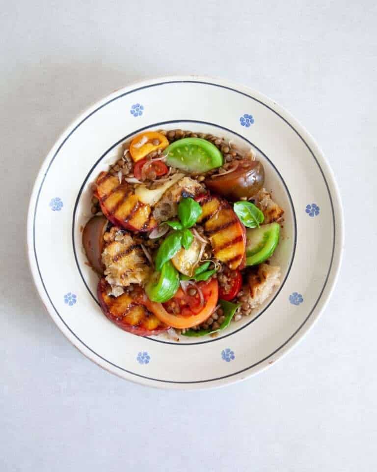 Grilled Peach Panzanella