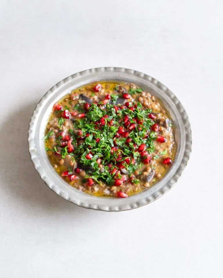 Rummaniyeh (Palestinian Aubergine & Lentil Stew)